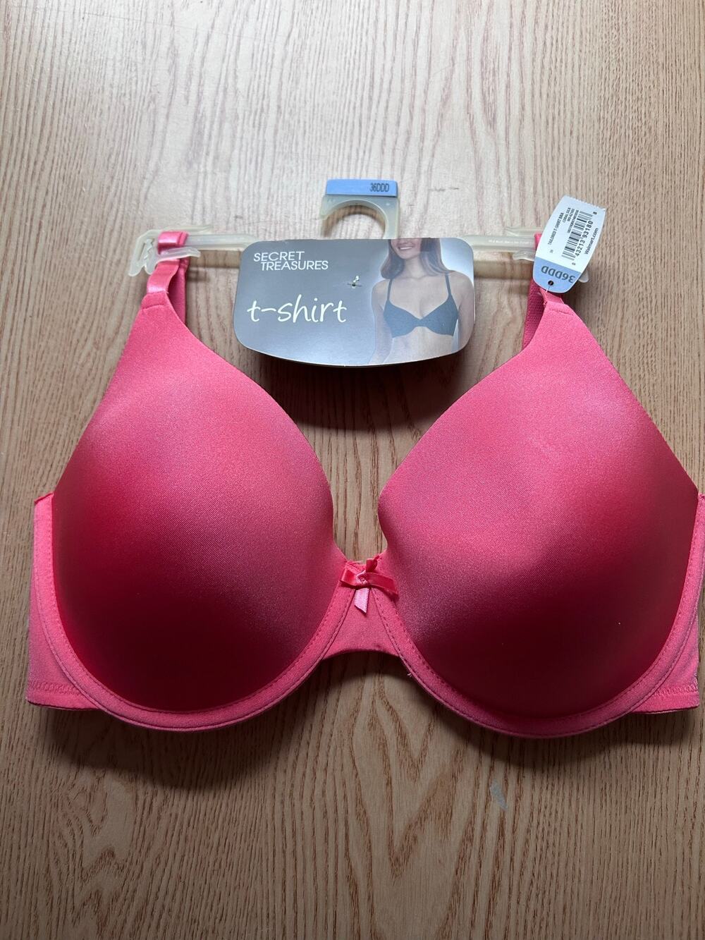 New Women’s Secret Treasures Underwired T-Shirt Bra Coral Size 36DDD